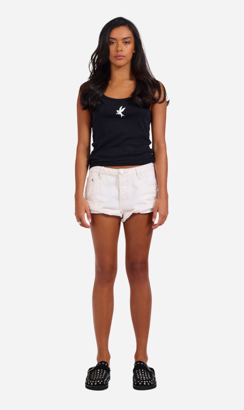 One Teaspoon | Bandits Low Waist Denim Short - Milk