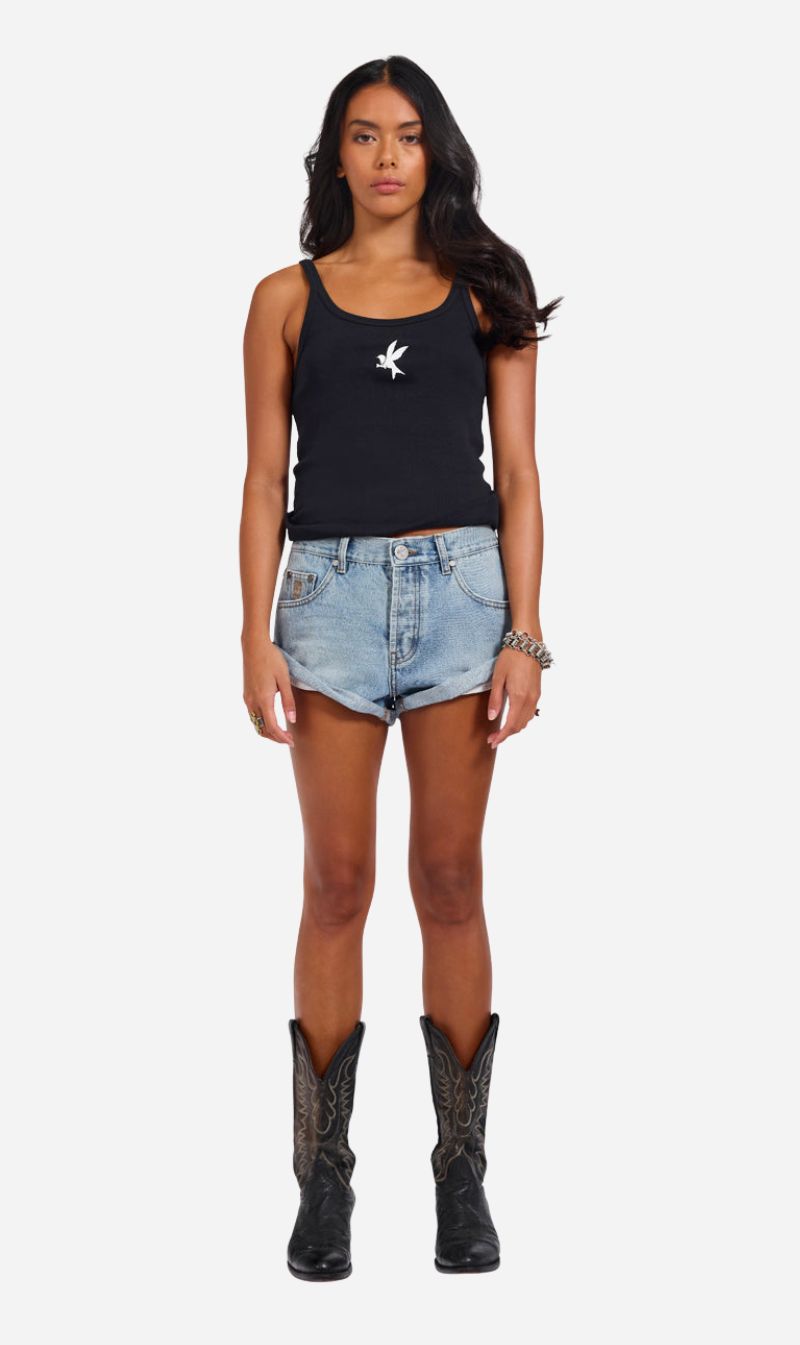 One Teaspoon | Bandits Low Waist Denim Short - Misty Blue