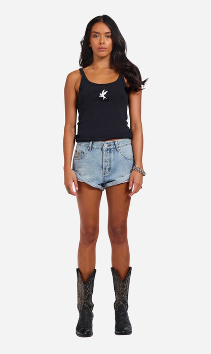 One Teaspoon | Bandits Low Waist Denim Short - Misty Blue