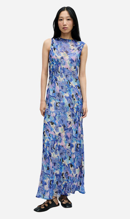 Silk Laundry | Chiffon Rasa Dress - Cornflower Floral
