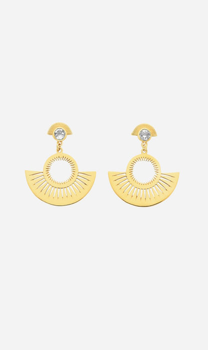 Zoe & Morgan | Pocket Full Of Sunshine Earrings - Gold/Aqua