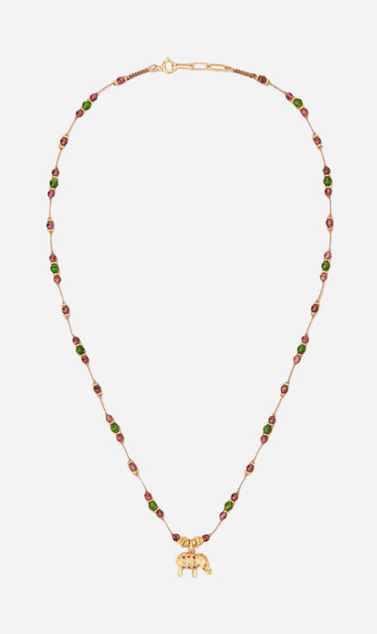 Tityaravy | Gaja Sautoir Necklace - Diopside & Rhodolite Garnet