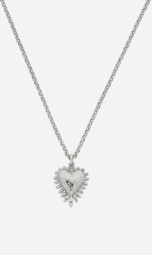 Zoe & Morgan | Mini Heart Ray Necklace - Silver