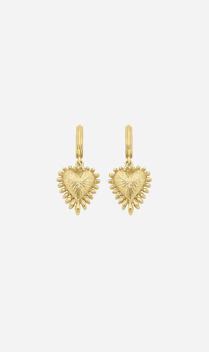 Zoe & Morgan | Mini Heart Rays Earrings - Gold