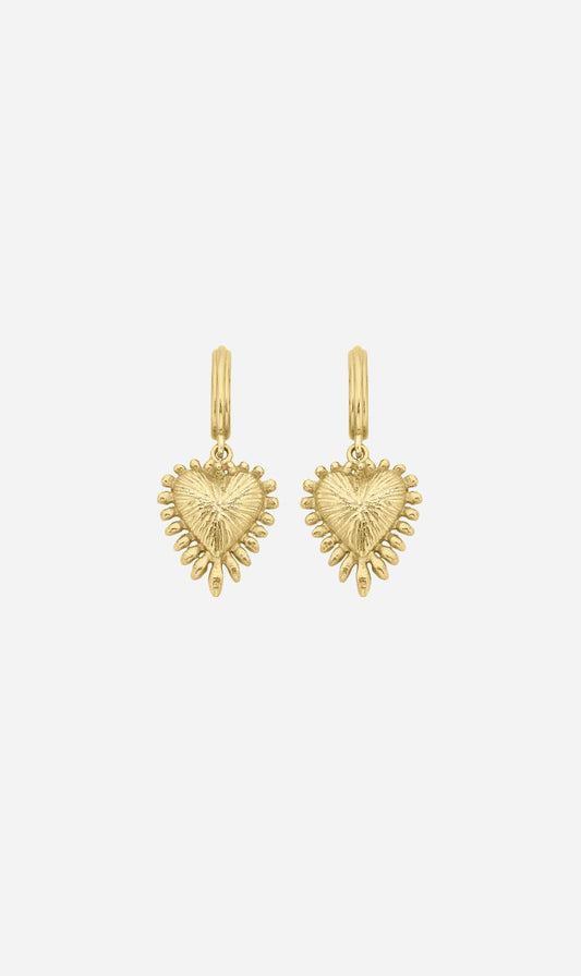 Zoe & Morgan | Mini Heart Rays Earrings - Gold