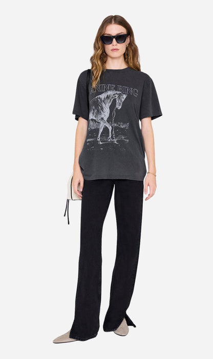 Anine Bing | Lili Tee Horse - Washed Black