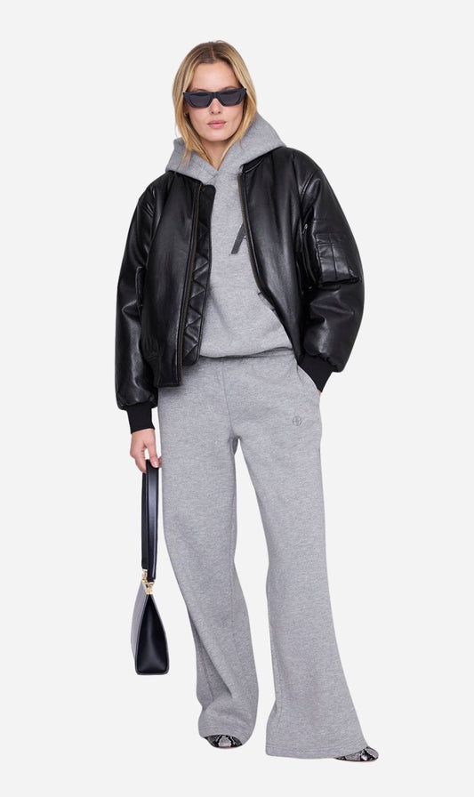 Anine Bing | Kacey Sweatpant Monogram - Medium Heather Grey