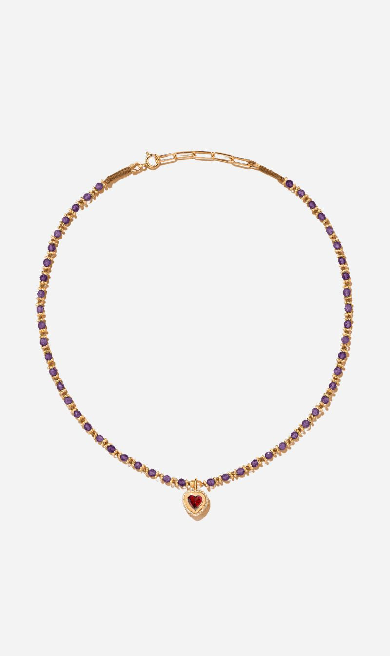 Tityaravy | Gini Necklace - Amethyst/Garnet/Diamonds