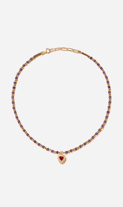 Tityaravy | Gini Necklace - Amethyst/Garnet/Diamonds