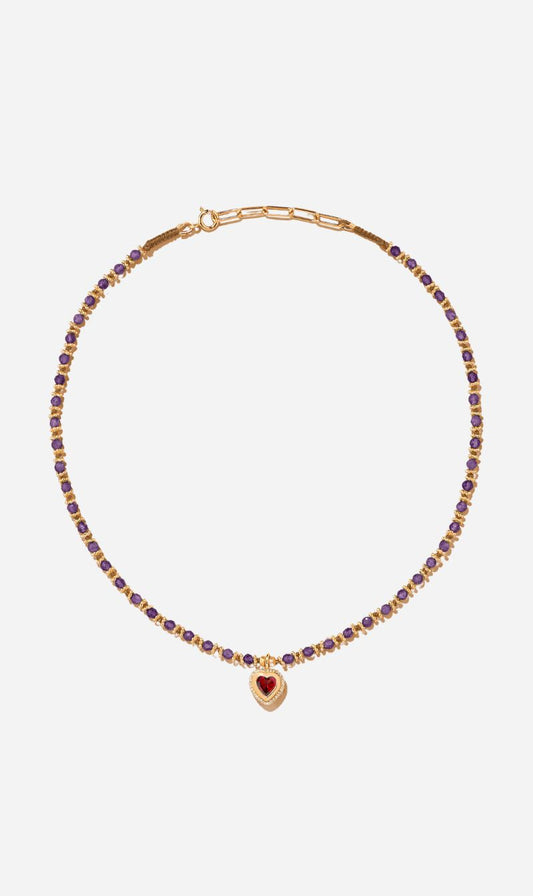 Tityaravy | Gini Necklace - Amethyst/Garnet/Diamonds