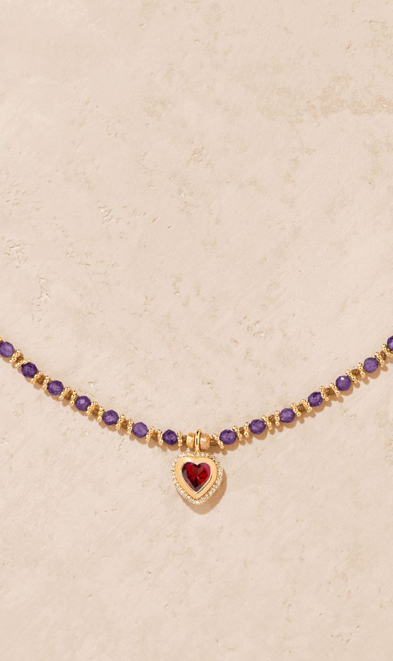 Tityaravy | Gini Necklace - Amethyst/Garnet/Diamonds