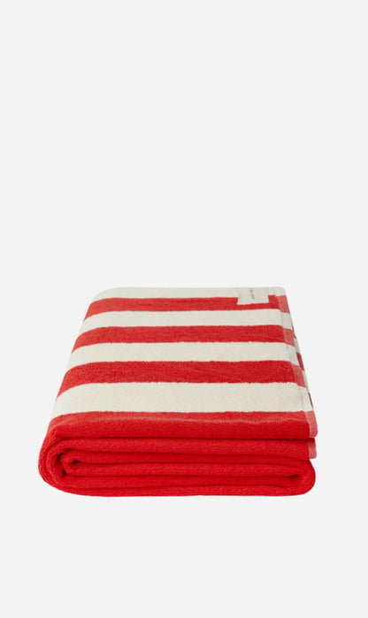 Assembly Label | Signature Stripe Beach Towel - Chilli/Cream