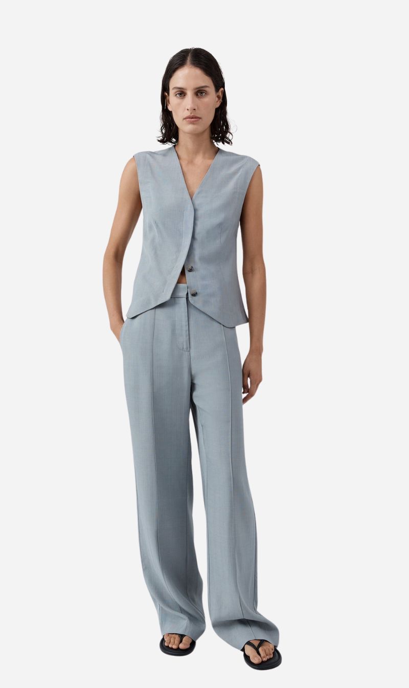St Agni | Minimal Tailored Vest - Mist