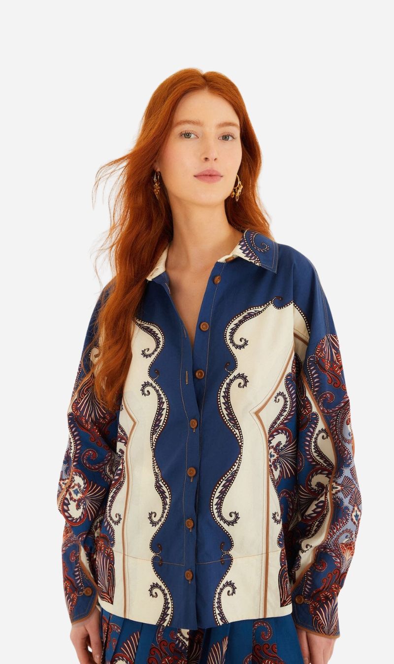 Farm Rio | Long Sleeve Shirt - Arabesque Sand