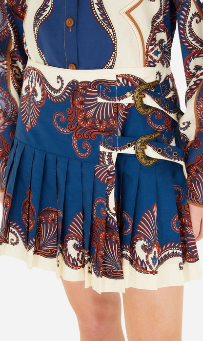 Farm Rio | Mini Skirt - Arabesque Blue