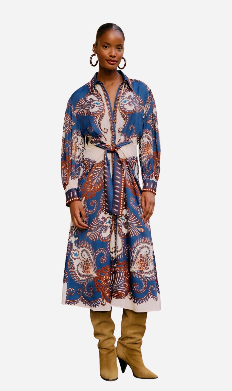 Farm Rio | Midi Dress - Arabesque Blue