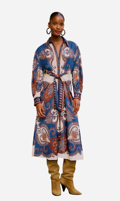 Farm Rio | Midi Dress - Arabesque Blue