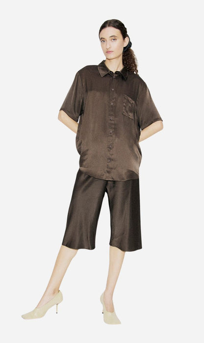 Silk Laundry | Short Sleeve Boyfriend Shirt - Mantis