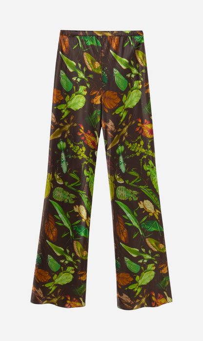 Silk Laundry | Bias Cut Pants - Bug Camo