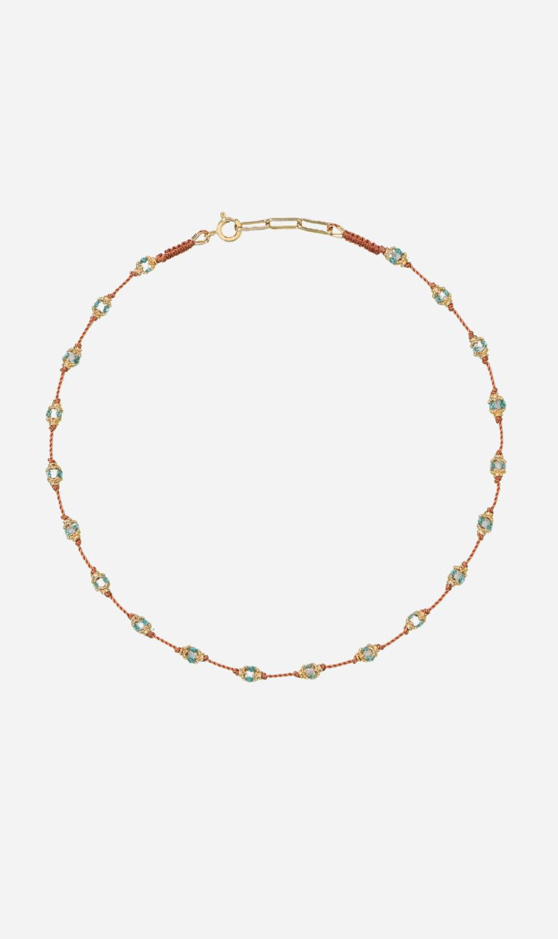 Tityaravy | Peony Necklace - Blue Topaz