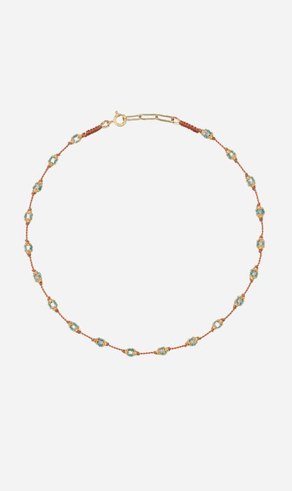 Tityaravy | Peony Necklace - Blue Topaz