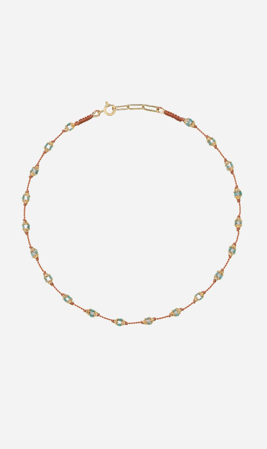 Tityaravy | Peony Necklace - Blue Topaz