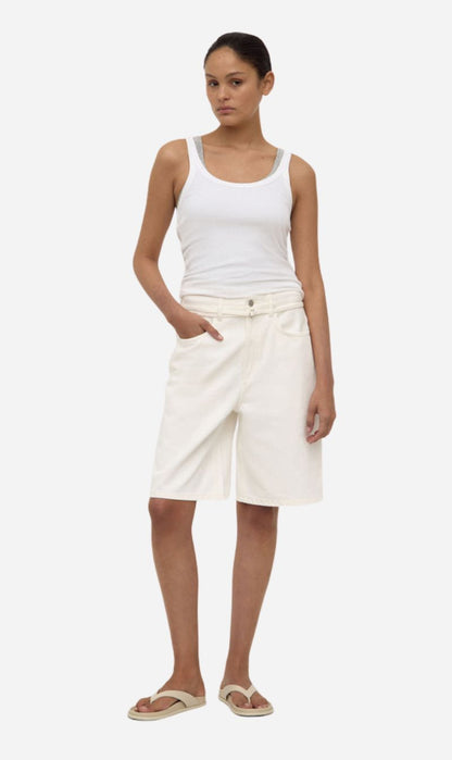 Assembly Label | Loose Fit Long Denim Short - Vintage White