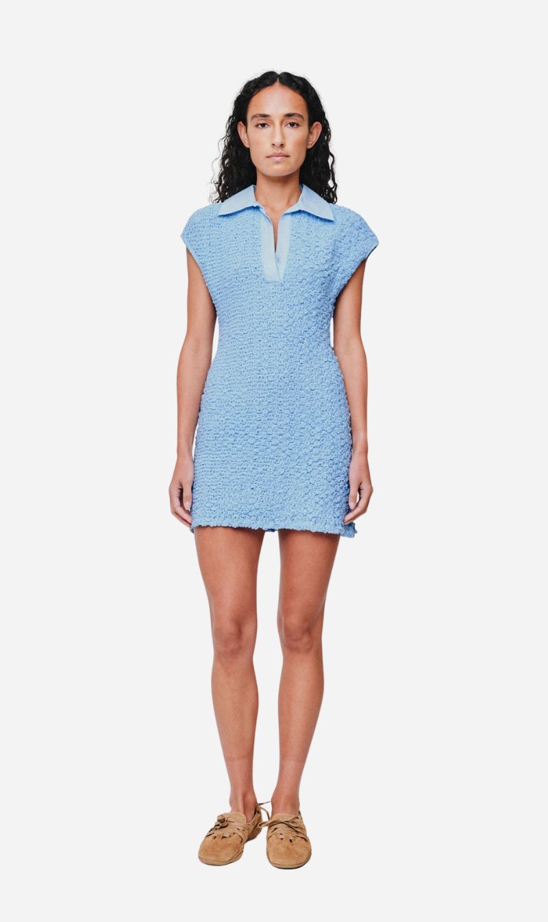 Wynn Hamlyn | Serena Shirred Mini Dress - Icy Blue