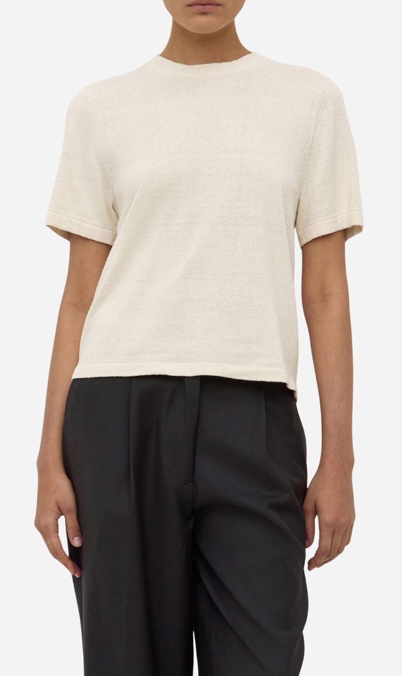 Assembly Label | June Silk Knit Tee - Cream