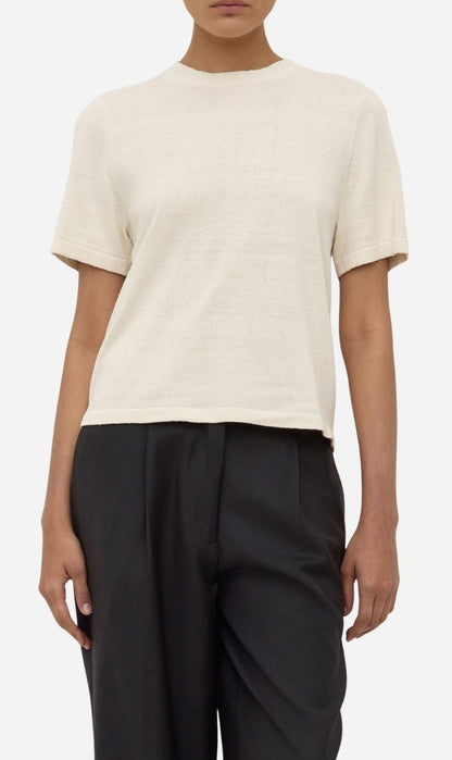 Assembly Label | June Silk Knit Tee - Cream