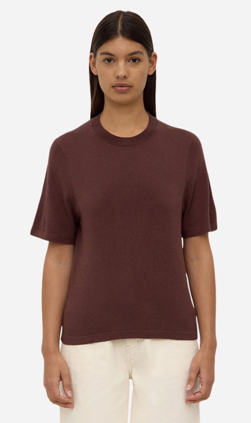 Assembly Label | June Silk Knit Tee - Espresso