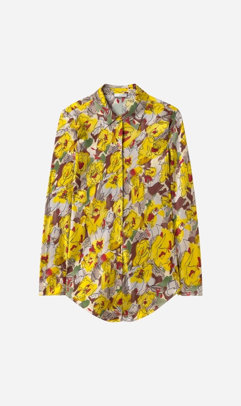 Silk Laundry | Bias Cut Shirt - Sunflower Floral