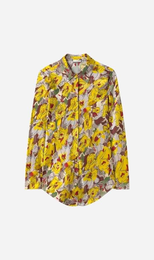 Silk Laundry | Bias Cut Shirt - Sunflower Floral