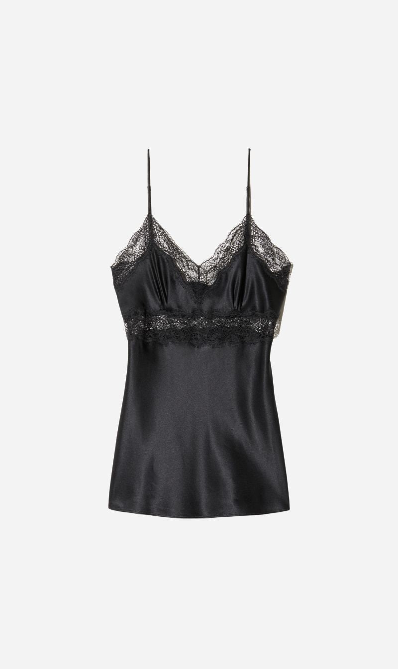 Nili Lotan | Felicie Lace Cami Top - Black