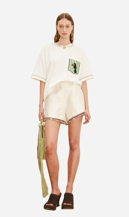 Alemais | Toucan Tango Embroidered Pocket Tee - Multi