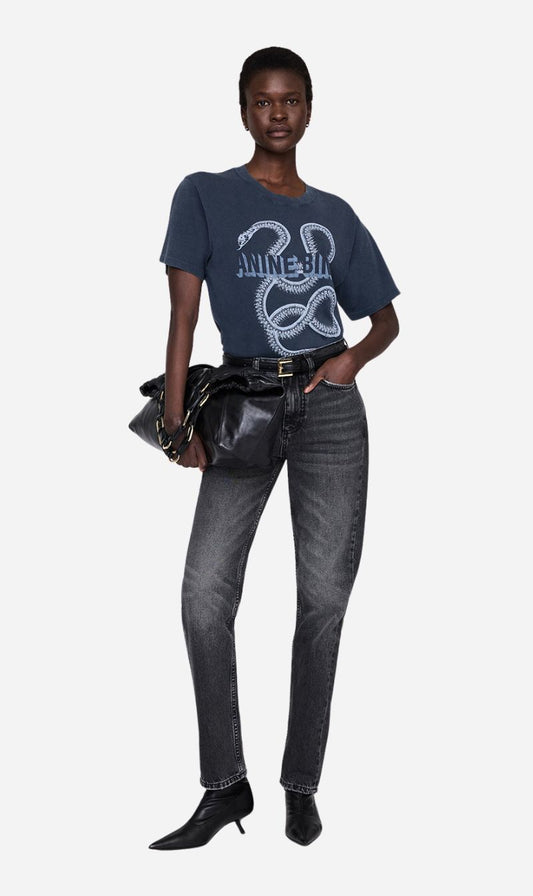 Anine Bing | Lili Tee Snake - Washed Black