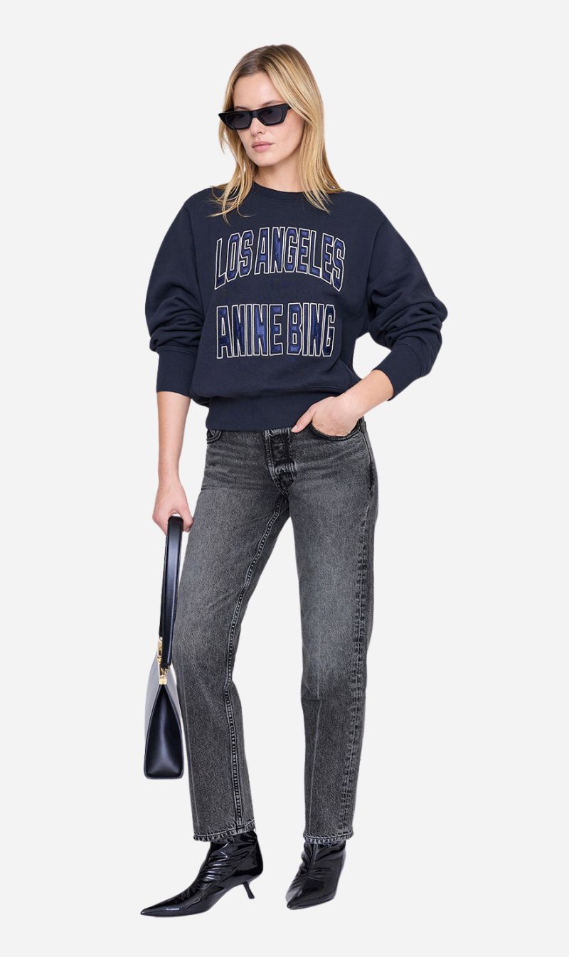 Anine Bing | Harry Shrunken Sweatshirt LA - Vintage Black
