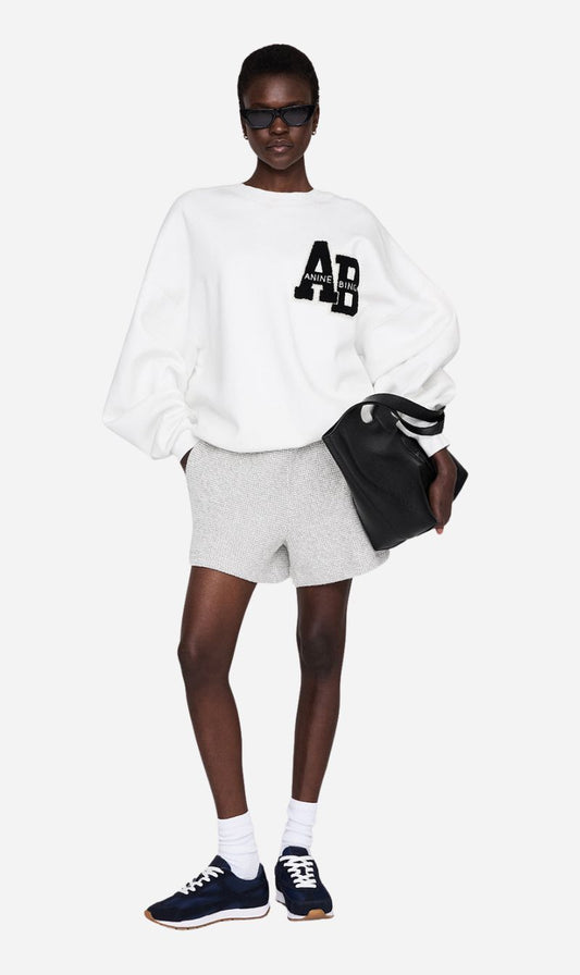 Anine Bing | Kam Short Framed Monogram - Ivory & Black