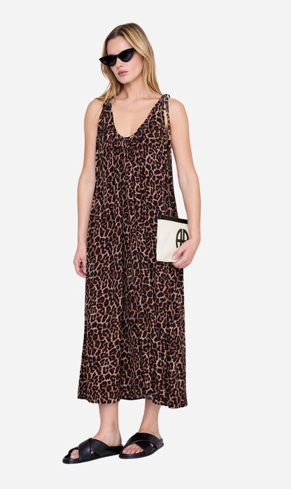 Anine Bing | Flora Dress - Black & Brown Leopard