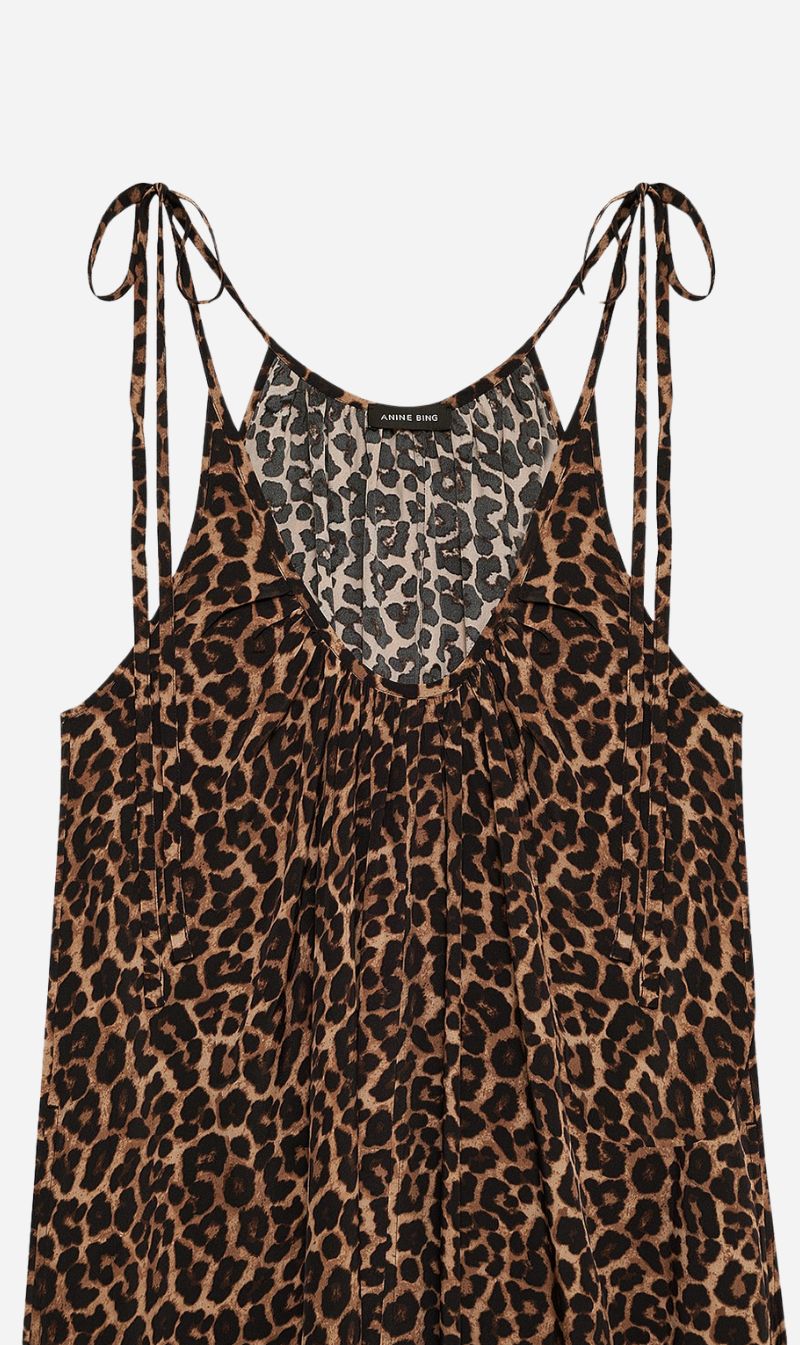 Anine Bing | Flora Dress - Black & Brown Leopard