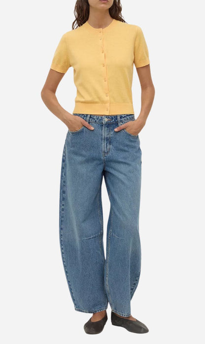 Assembly Label | Semra Cotton Cashmere Short Sleeve Cardigan - Sol