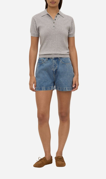 Assembly Label | Sloane Cotton Cashmere Polo - Grey Marle