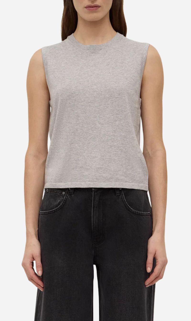 Assembly Label | Helena Cotton Cashmere Vest - Grey Marle