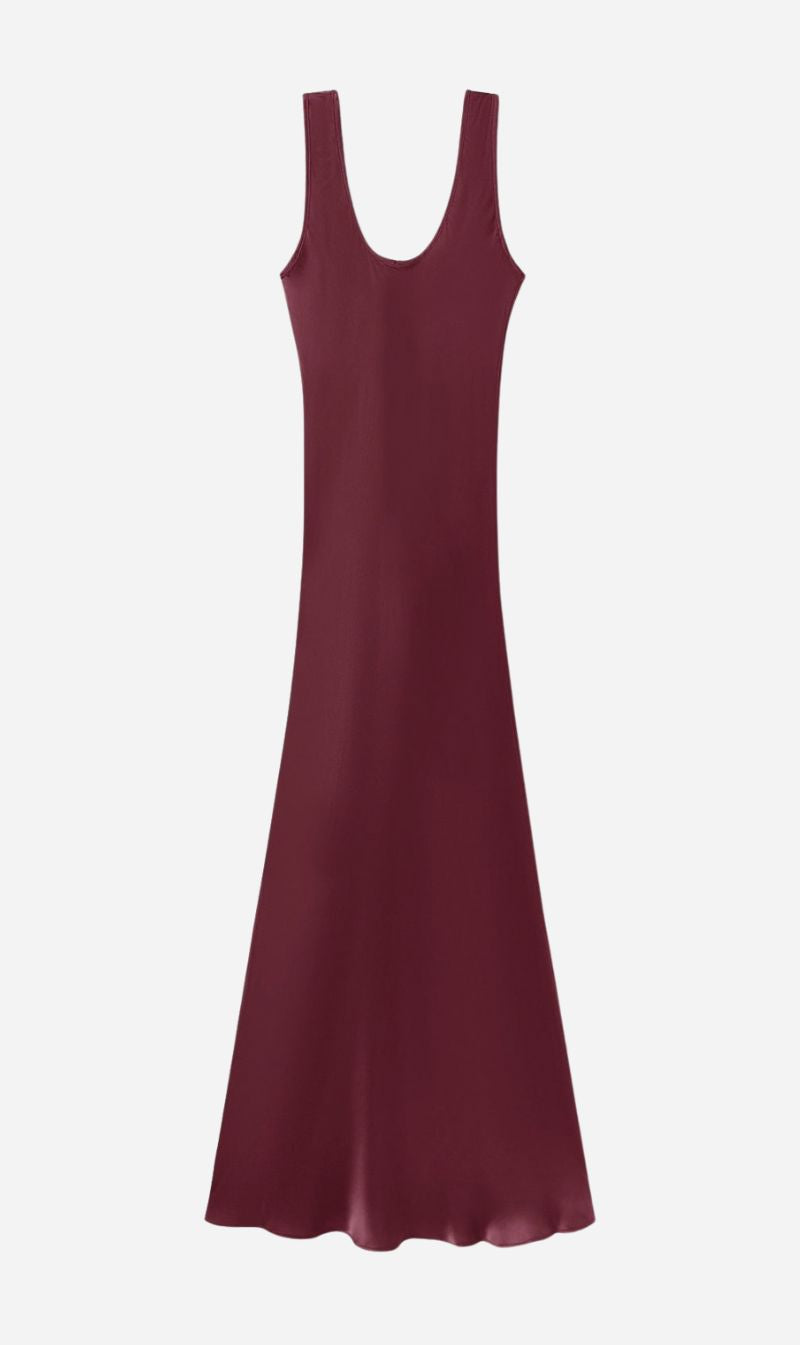 Silk Laundry | Scoop Neck Dress - Deadleaf