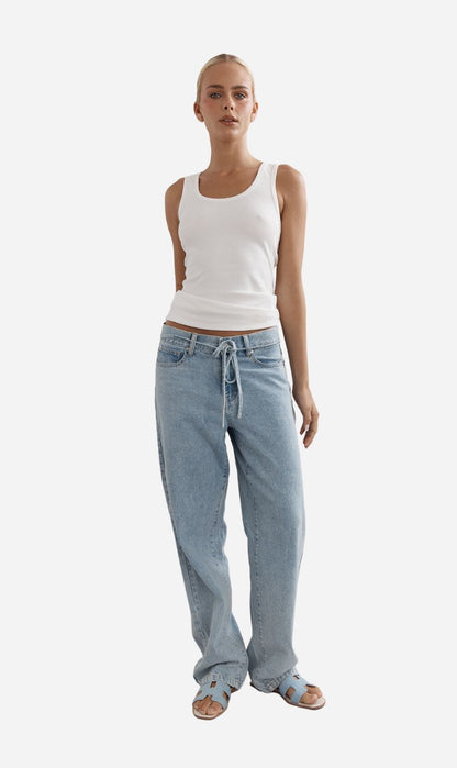 Caitlin Crisp | Low Rise Leo Jean - Light Blue
