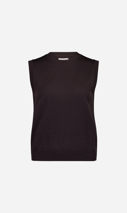Rebe | Crewneck Vest - Ganache