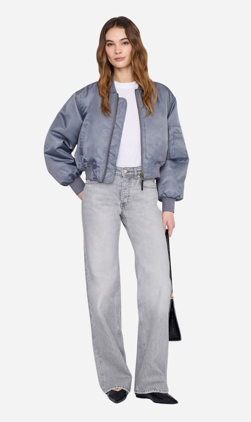 Anine Bing | Cropped Leon Bomber - Dark Grey