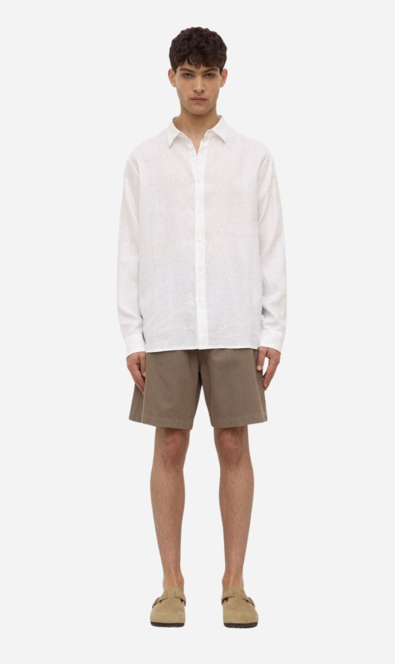 Assembly Label | Everyday Mens Linen Long Sleeve Shirt - White