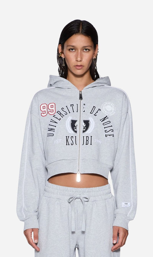 Ksubi | College Origin Zip Hoodie - Grey Marle