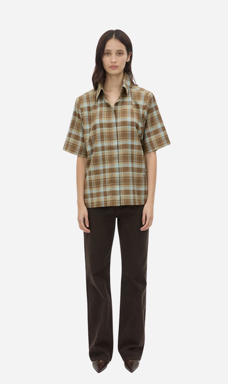 Camilla & Marc | Arian Short Sleeve Check Shirt - Chocolate Check